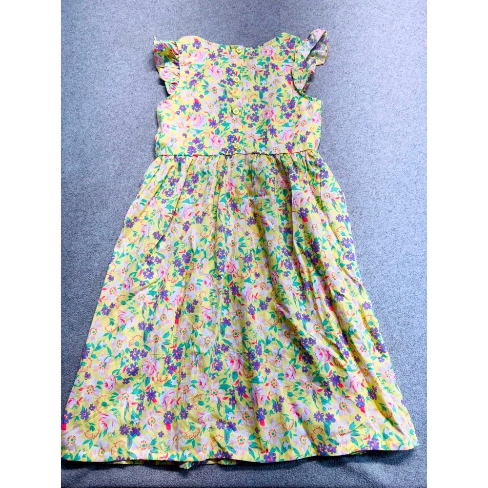 Penelope Mack Girls Size 12 Yellow Floral Smocked Dress Flutter Sleeve‎ Summer - Picture 10 of 10